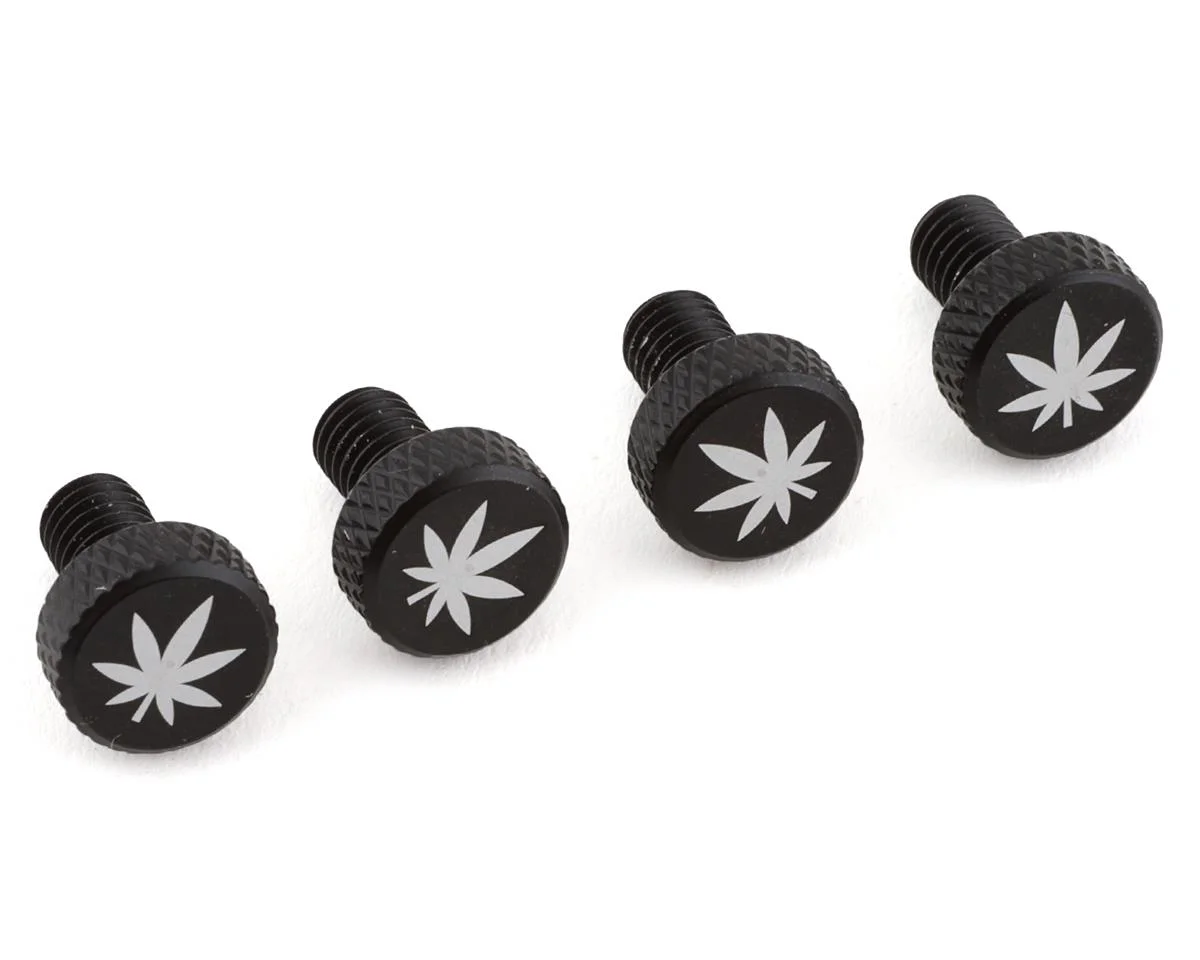 Portland Design Works Zit Bitz Decorative Frame Bolts (Black) (Leaf) (4-Pack)